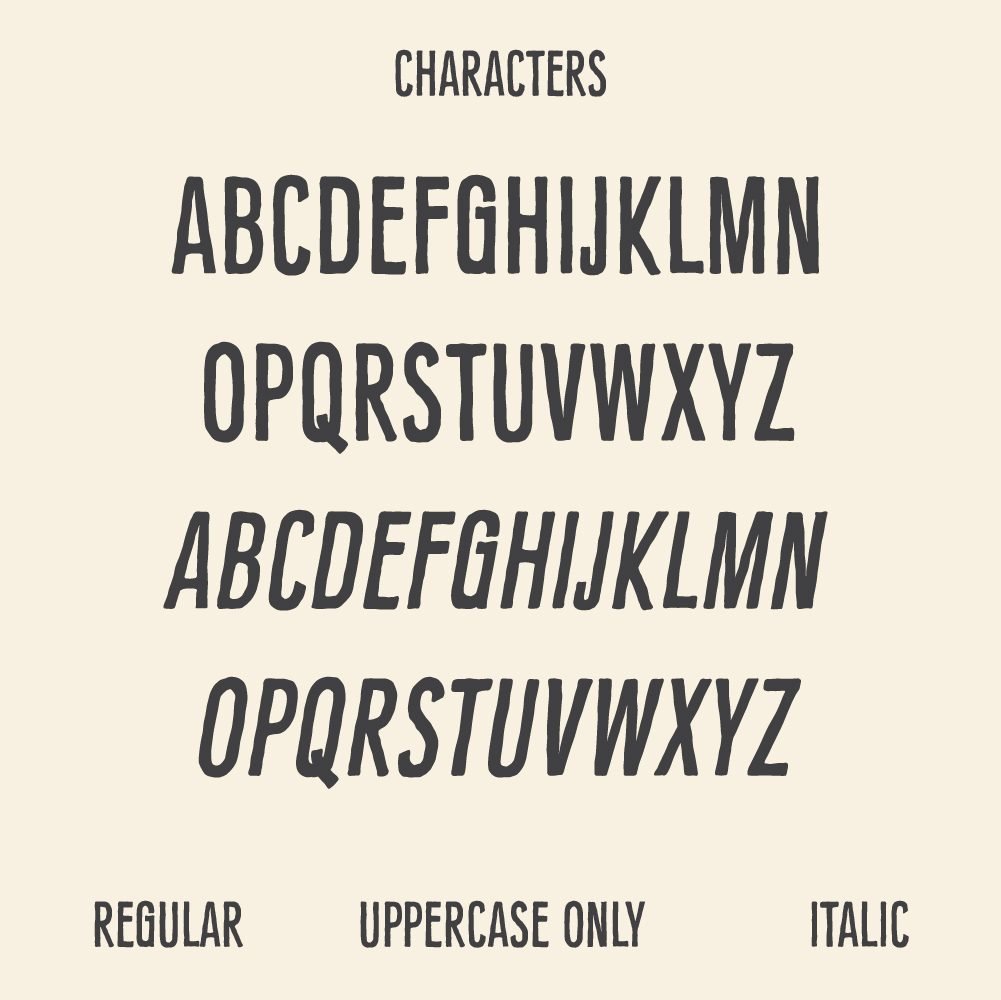 condensed hand-drawn display font